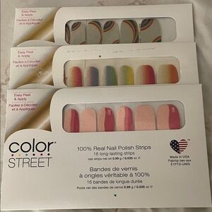 Color Street Nail Polish Strips - Pink, Red, Multicolor Set